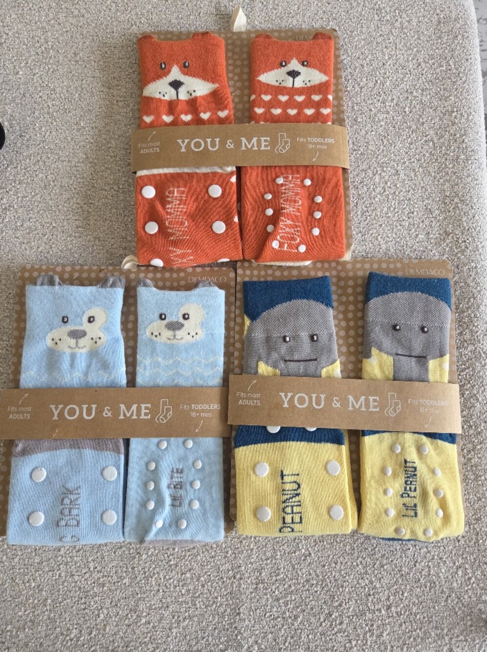 NWT DEMDACO You & Me Matching Sock Sets - Mommy & Me / Parent & Toddler Gift